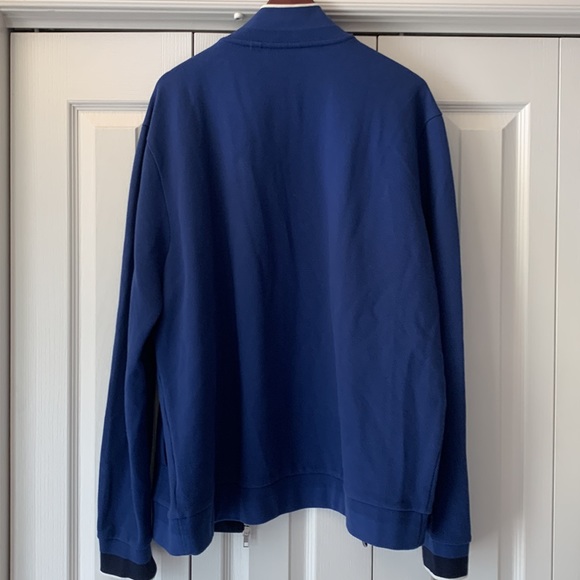 Lacoste Zippered Sweater/Jacket stand up collar Navy blue Men’s size XXL (FR 8) - Picture 8 of 14